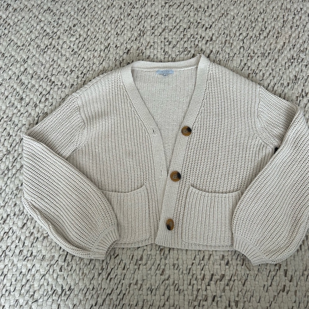 FAVLUX Cream Button-Up Cardigan